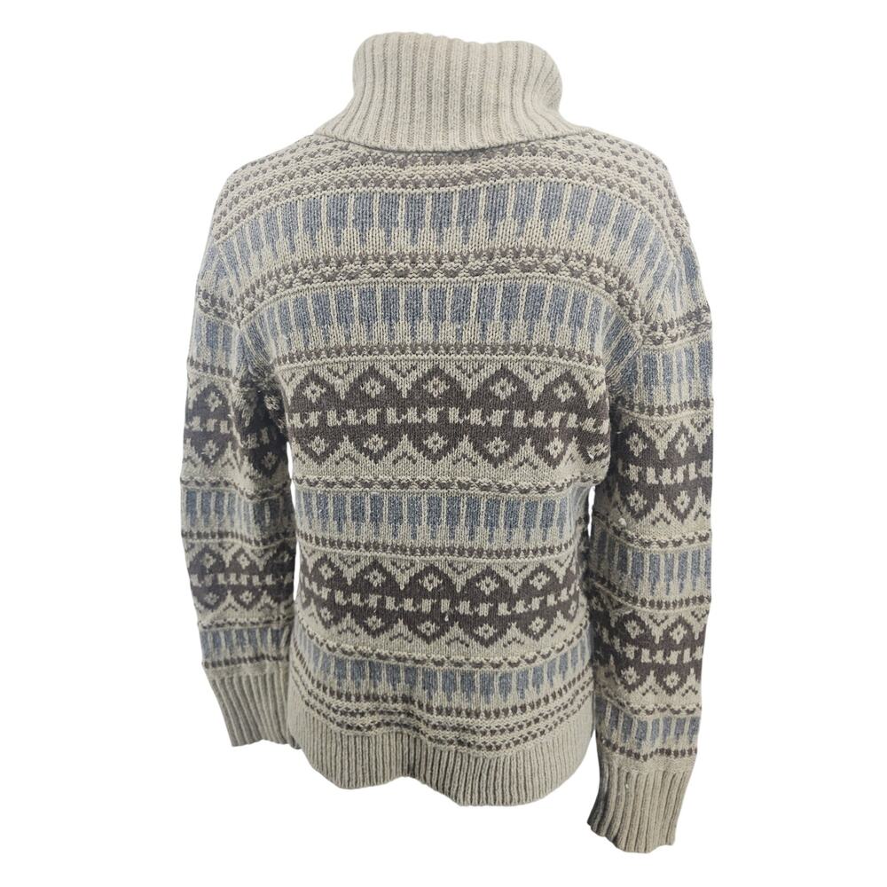 ORVIS Fair Isle Collared Cardigan Sweater Southwestern Aztec Cabincore M 3929 - Picture 2 of 6